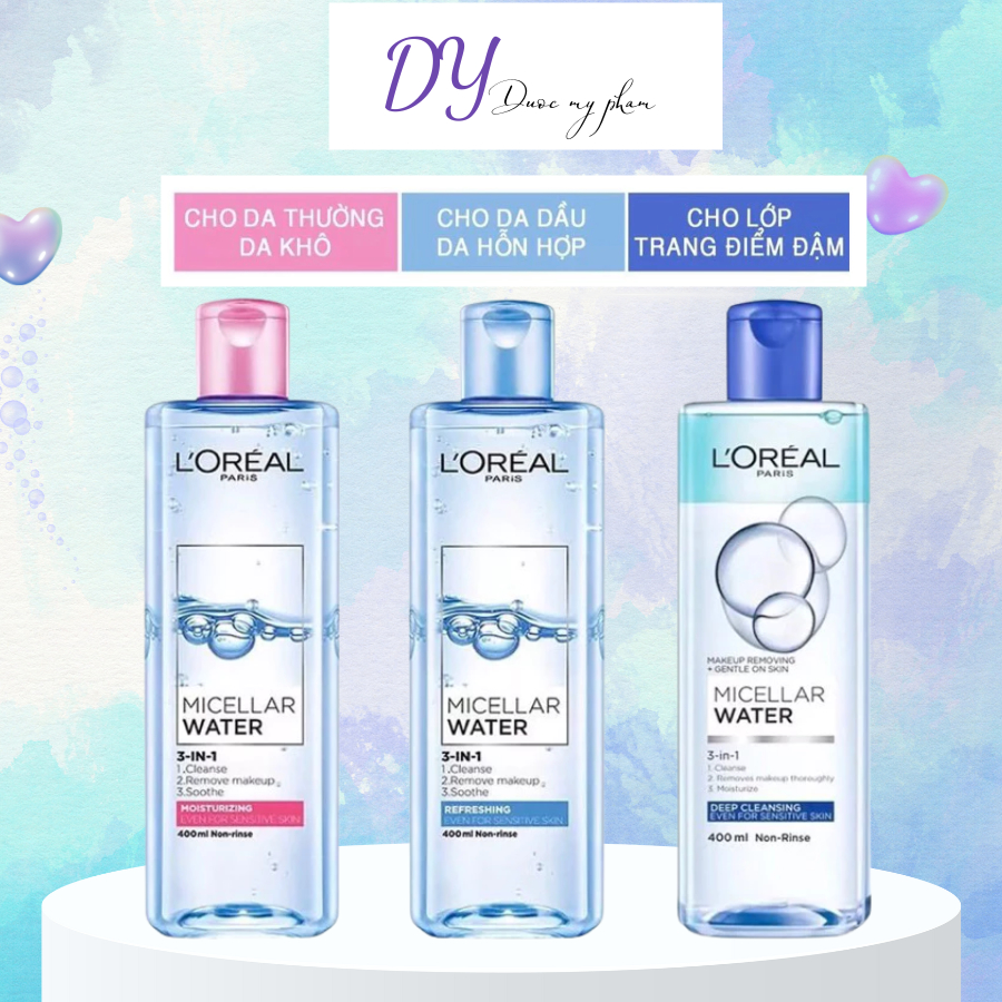[Hàng Công ty] Nước Tẩy Trang Loreal 400ml Sạch sâu Dưỡng ẩm dành cho mọi loại da