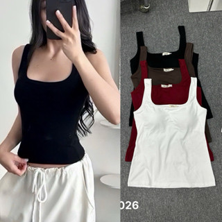 Áo thun nữ ba lỗ cổ chữ U Bigsize 55-85kg trơn có mút cố định tôn V1 AT9026