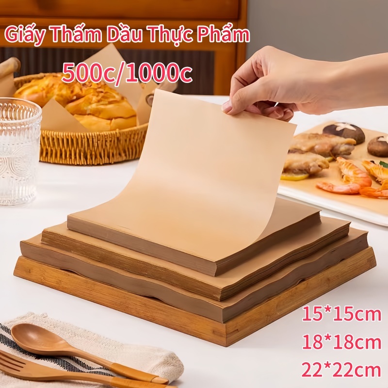 500/1000c Giấy Lót/Giấy Nến Lót Bánh/Giấy Thấm Dầu/Giấy Thấm Dầu Thực Phẩm/Giấy Nến Chống Tràn/Giấy Nến Gói Quà