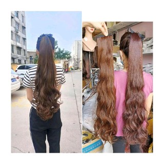 Tóc giả ngoặm xoăn dài 75cm hình thật