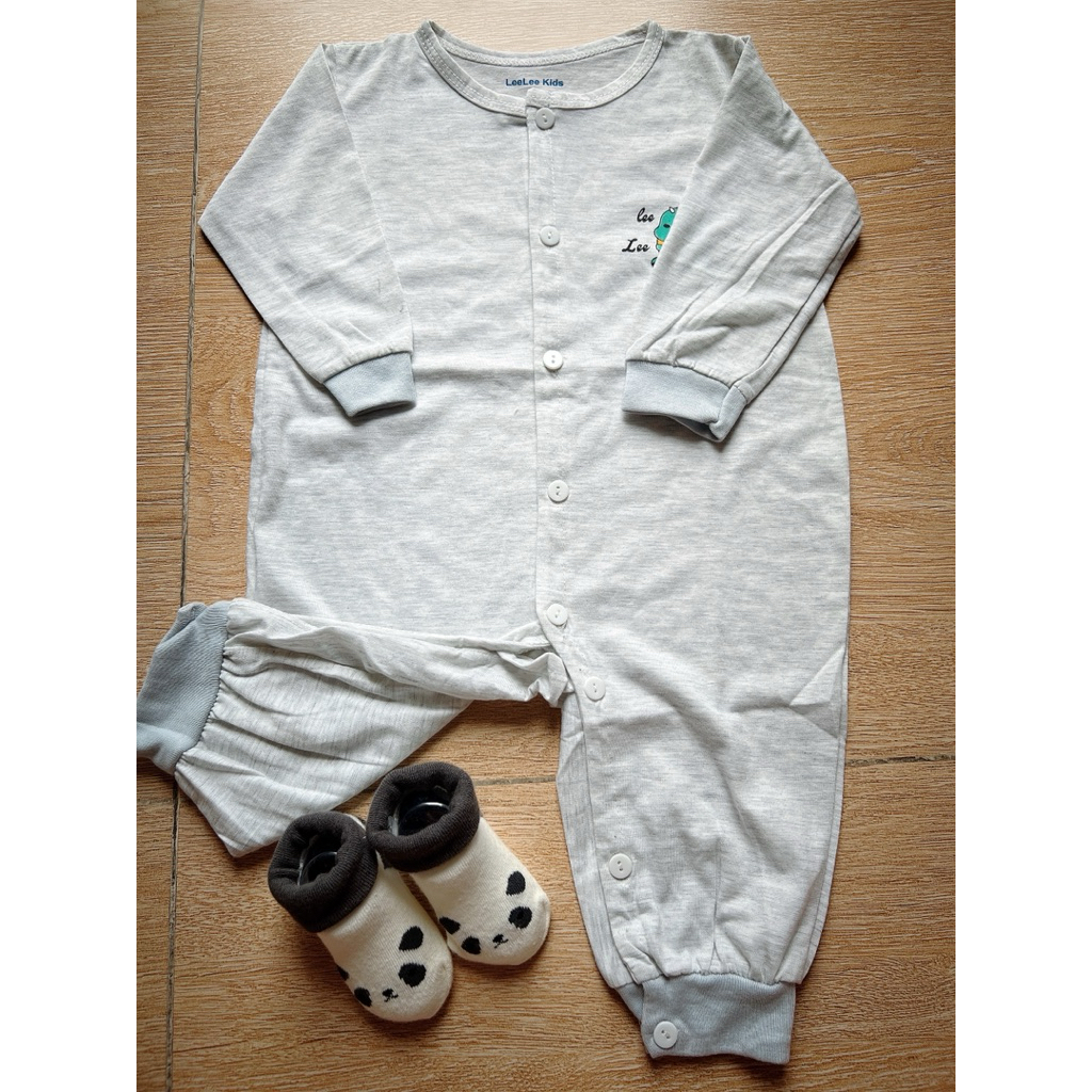 Bộ cộc-ba lỗ-body dài LeeLee Kids cho bé Trai /Gái chất cotton thông hơi trơn