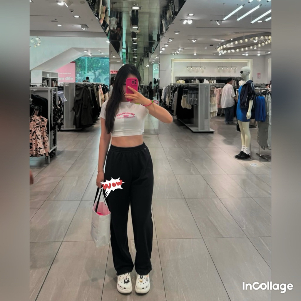 Quần da cá dáng jogger nữ, hàng shop xịn