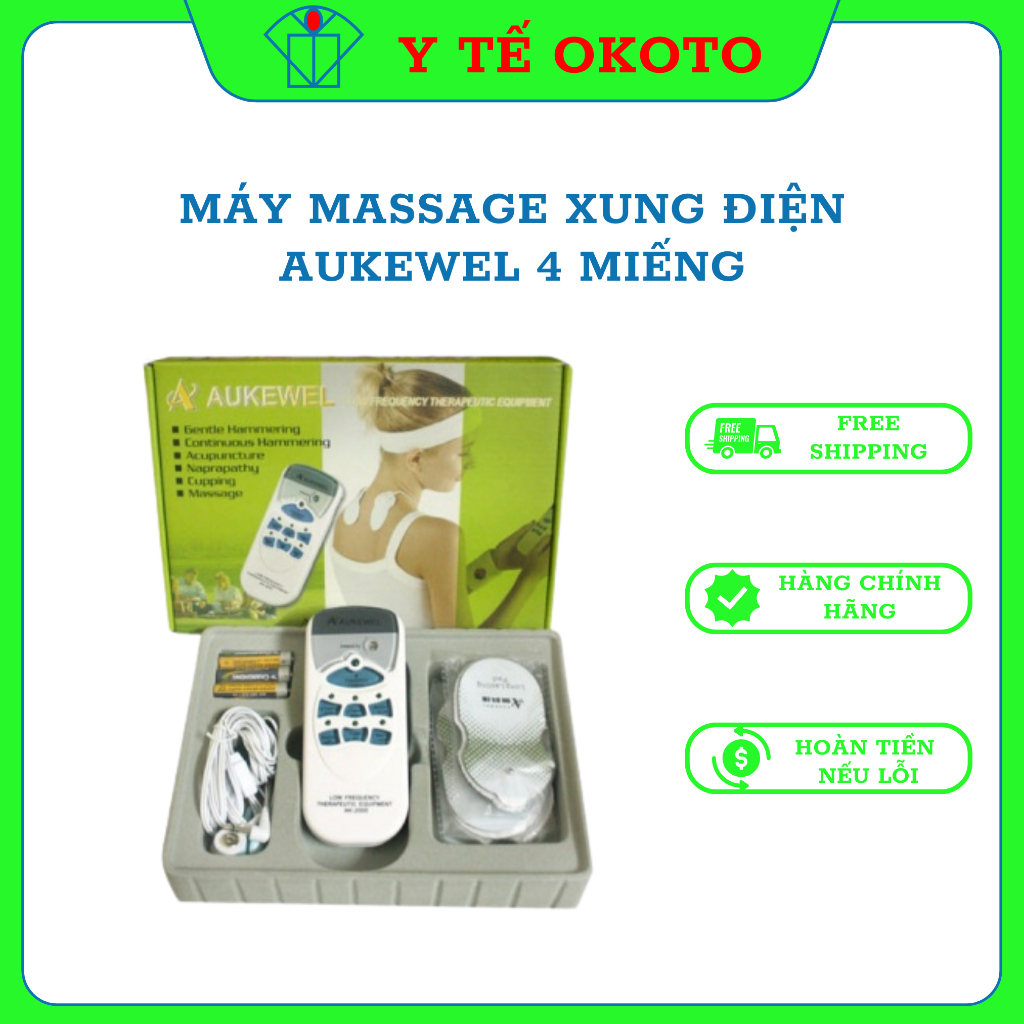 ( CHÍNH HÃNG ) Máy Massage xung điện AUKEWEL 4Miếng