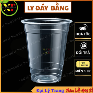    SET 50   Ly Nhựa Đáy Bằng Loại Dày  360ml  500ml  600ml   650ml Đựng Trà Sữa  Sinh Tố  Cafe 