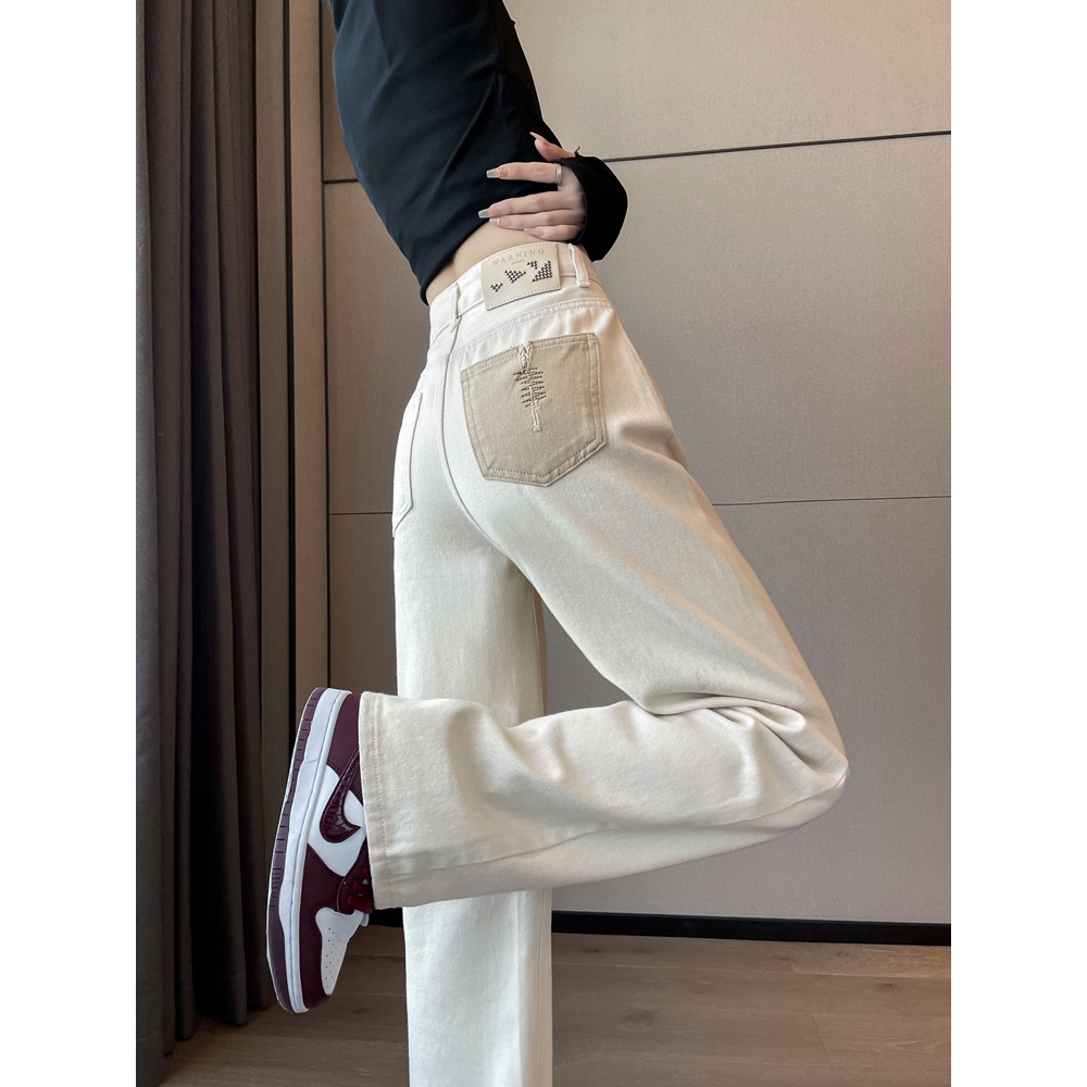 Quần Jeans Nữ Ống Suông Cạp Cao Cực Đẹp Phong Cách Thời Trang Retro (61A) August_Store