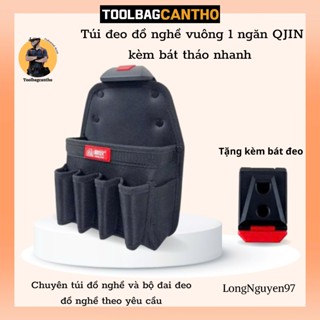   size nhỏ  Túi đeo đồ nghề vuông 1 ngăn QJIN kèm bát tháo nhanh 