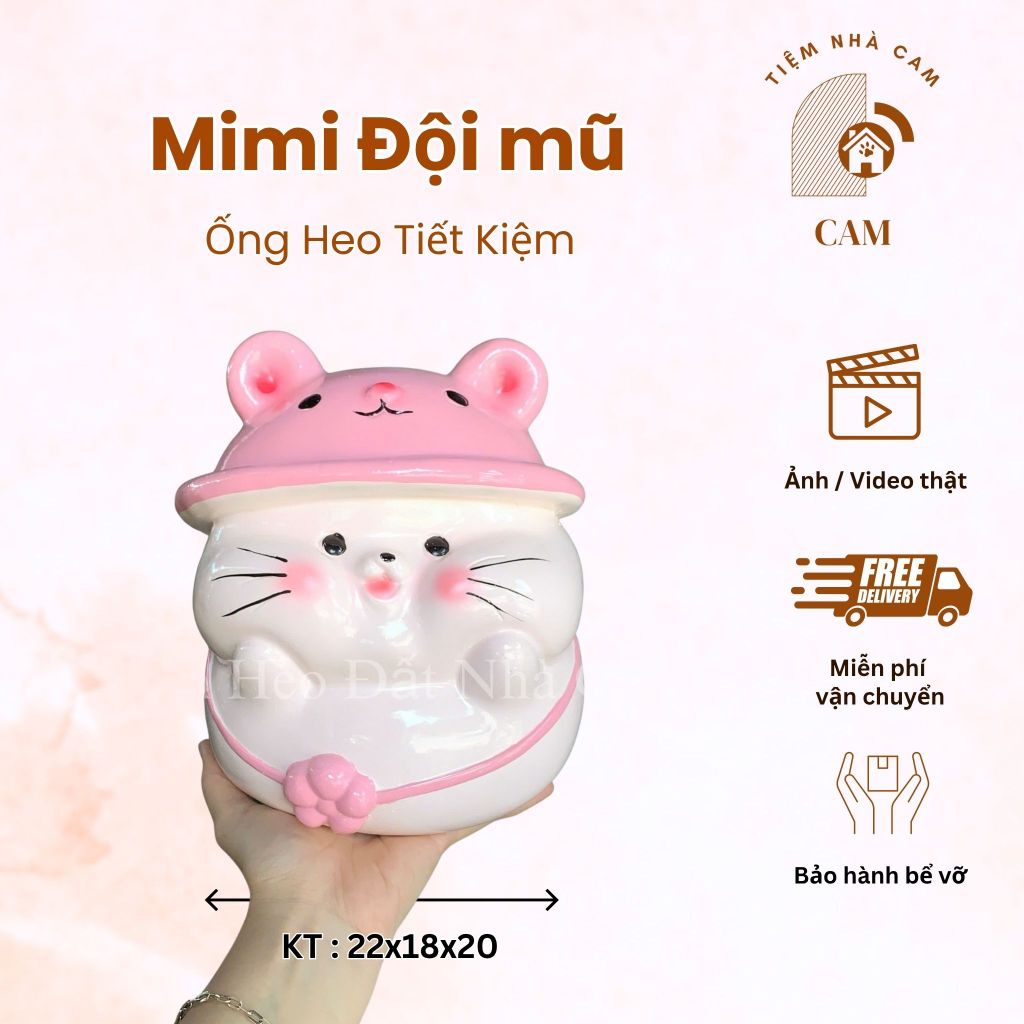 Heo Đất Tiết Kiệm - Mi Mi cute - Heo Đất Tiết Kiệm, Ống Heo Tiết Kiệm, Trang trí, mèo con