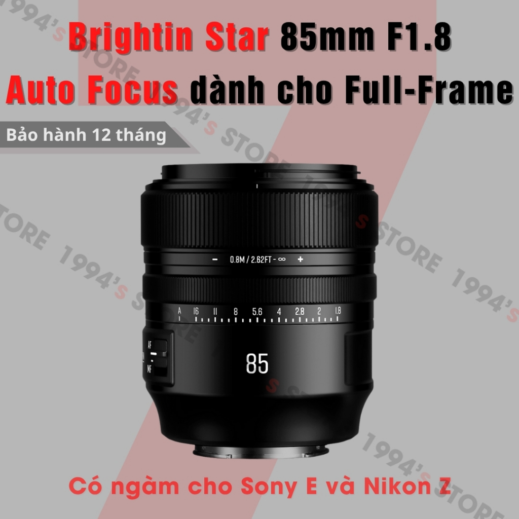 Ống kính Brightin Star 85mm F1.8 AF - Lens chân dung xóa phông có Auto Focus for Full-Frame cho Sony