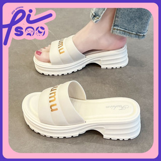 Dép sandal nữ Mumu vàng 1982, dép quai ngang nữ đế cao su Pisoo