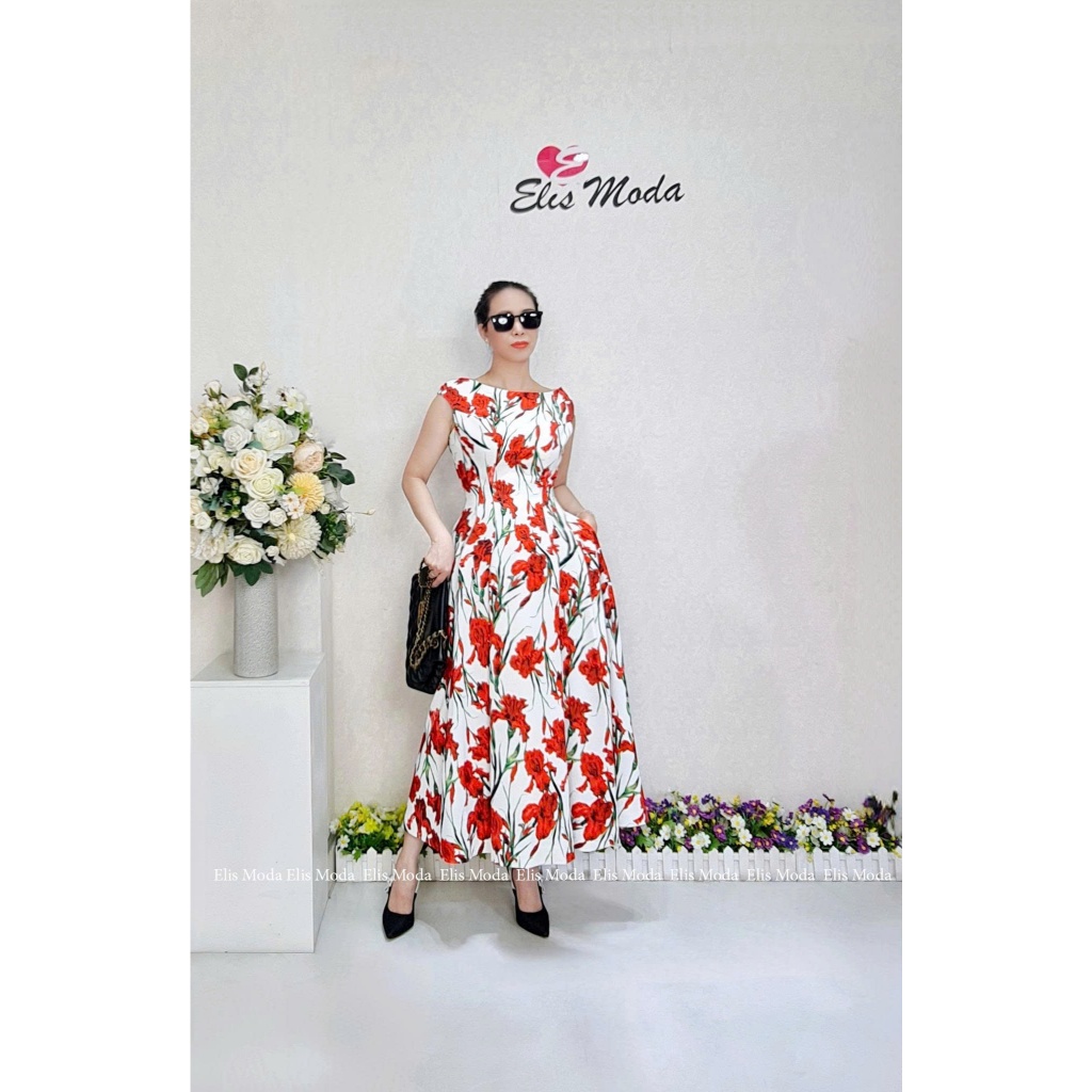 Đầm dự tiệc họa tiết hoa cao cấp 𝐈𝐫𝐢𝐬 𝐃𝐫𝐞𝐬𝐬