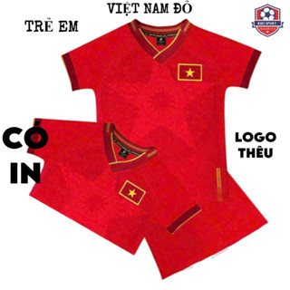 [Đồ trẻ em - Kiki Sport] Việt Nam đỏ Quần áo bóng đá trẻ em Chất thun lạnh Siêu đáng yêu