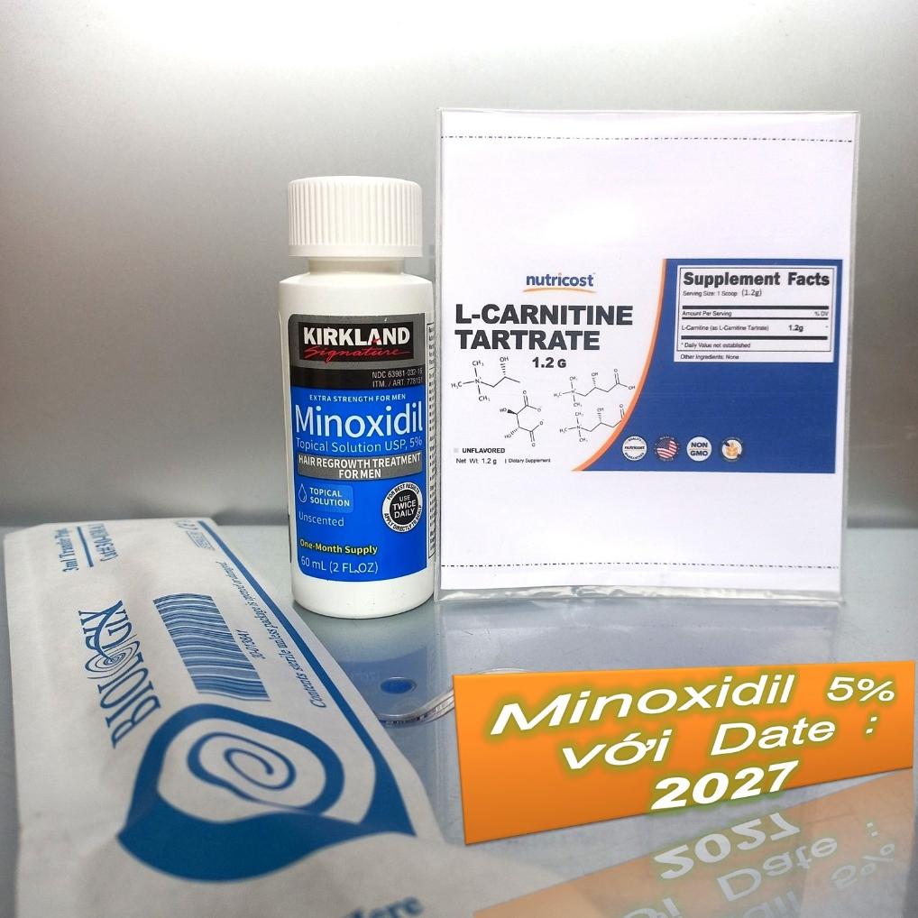  Serum Dung dịch Minoxidil 5% thoa Mọc râu  mọc tóc ... Ống Bơm  Gói LCLT Hãng Nutricost dành cho Nam giới . 