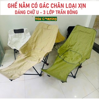 Ghế Nằm Có Gác Chân Camping Thư Giãn Nghỉ văn phòng Loại1 chữ U dày 3 lớp May Riêng Theo Yêu Cầu