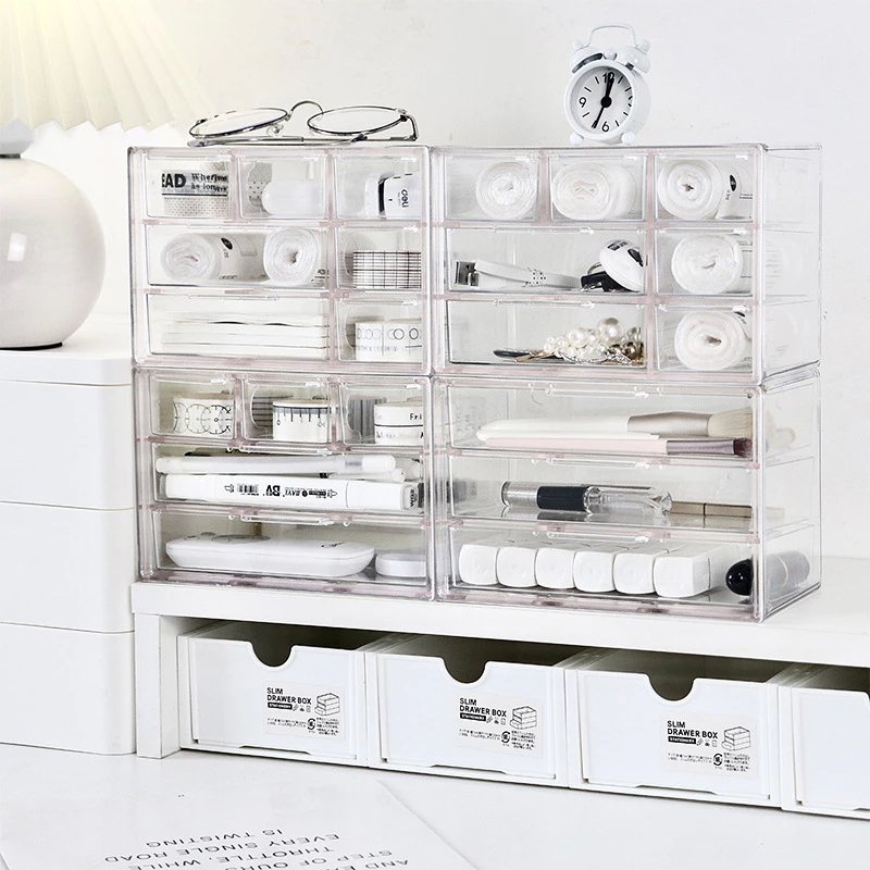 Kệ tủ để bàn có ngăn kéo trong suốt đựng để văn phòng phẩm sinh viên Decor trang trí bàn học BG26