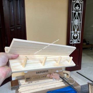 Kệ Treo Tường Đa Năng Có Móc Gỗ, Kệ Để Đồ Decor Lối Vào Phòng