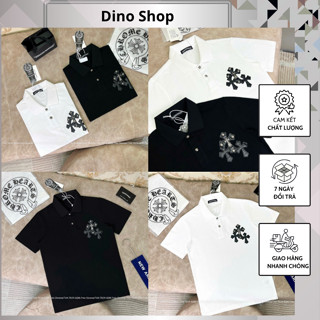  Áo Polo Nam Thêu Hình Chữ Thập Trước Ngực Cực Chất - Áo Polo Chrome Heart Mới Nhất Siêu Hót 
