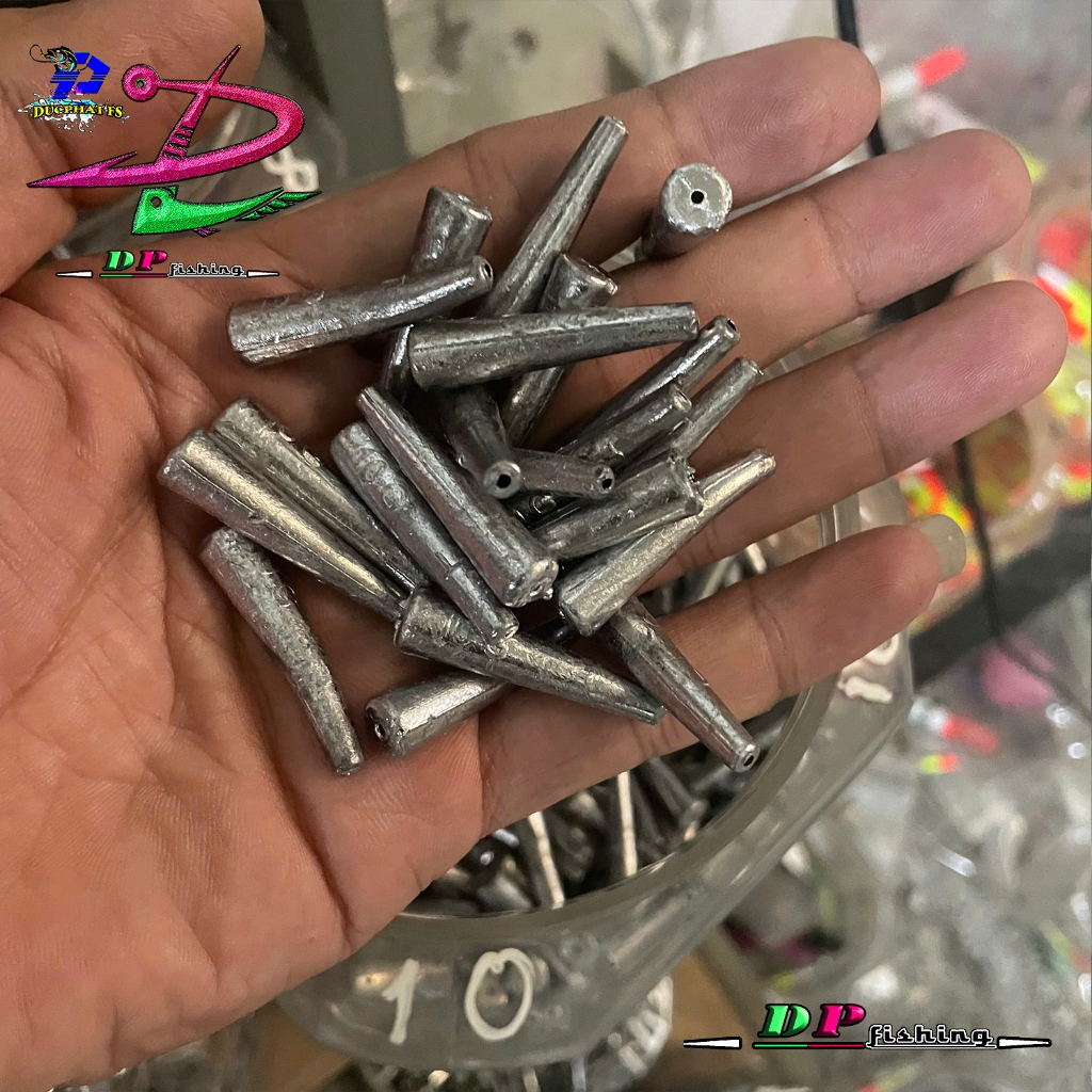 ( 10 viên )Chì câu cá XUYÊN TÂM đủ các size lớn câu sông ( 10g -> 50g)