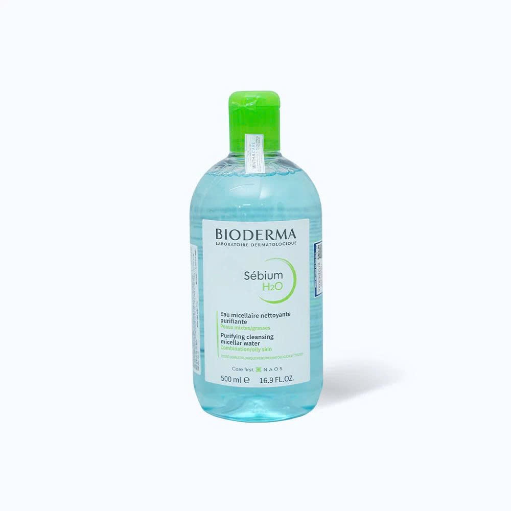 Nước Tẩy Trang Bioderma Sebium H20 Dành Cho Da Dầu Mụn và Da Hỗn Hợp 500ml hàng công ty