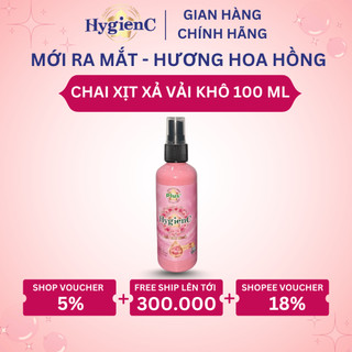  Chai Xịt Thơm Quần Áo HygienC Plus 100ml Tiện Lợi - Hương Hoa Hồng  Xả Vải Dạng Khô  