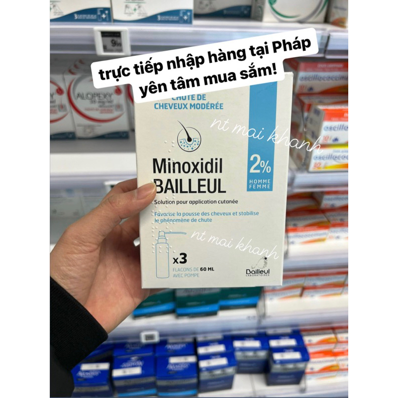Minoxidil Bailleul Xịt Mọc Tóc 2% Và 5% Ngăn Ngừa Rụng Tóc, Giúp Mọc Tóc 60ml Pháp | BigBuy360 - bigbuy360.vn