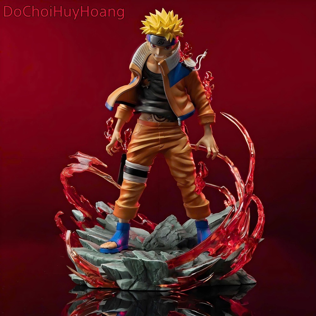 Mô hình tượng nhân vật Naruto cửu vĩ 2 đầu 2 tay thay thế cao 25cm
