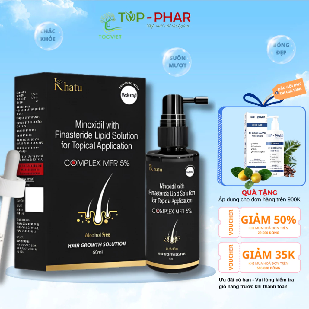 Xịt mọc tóc Khatu Minoxidil 5% Finasteride Pro Capil Redensyl DẠNG LỎNG