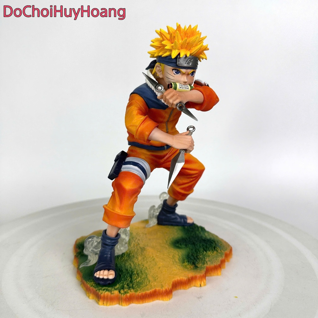 Mô hình tượng nhân vật Naruto thủ thế có đế hiệu ứng cao 19cm
