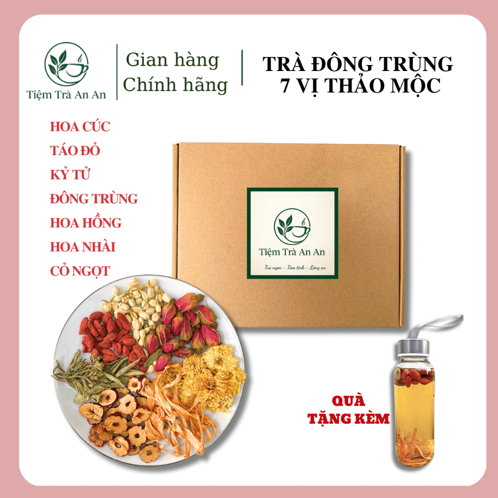 Trà Đông Trùng Hạ Thảo 7 Vị Thảo Mộc - Thanh lọc cơ thể, đẹp da,ngủ ngon Tiệm Trà An An
