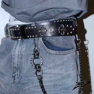 (Có sẵn) AOE STUDIO - Thắt lưng nam nữ da cài Crowe dây nịt cao cấp đính đá phong cách Punk Y2K Unisex