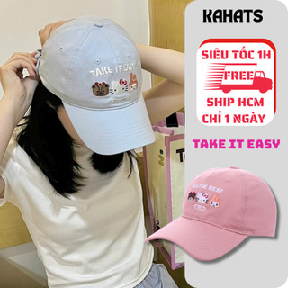  Mũ Lưỡi Trai Unisex Thêu Hình Phong Cách Dễ Thương KAHATS Thời Trang Đường Phố Cá Tính LT12 