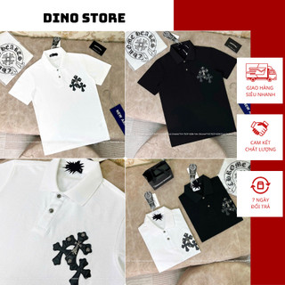  Áo Polo Nam Chôm Hớt Thêu Logo Da Siêu Ngầu - Áo Thun Nam Có Cổ Cờ Rôm Hớt Thêu Logo Chữ Thập Cao Cấp 