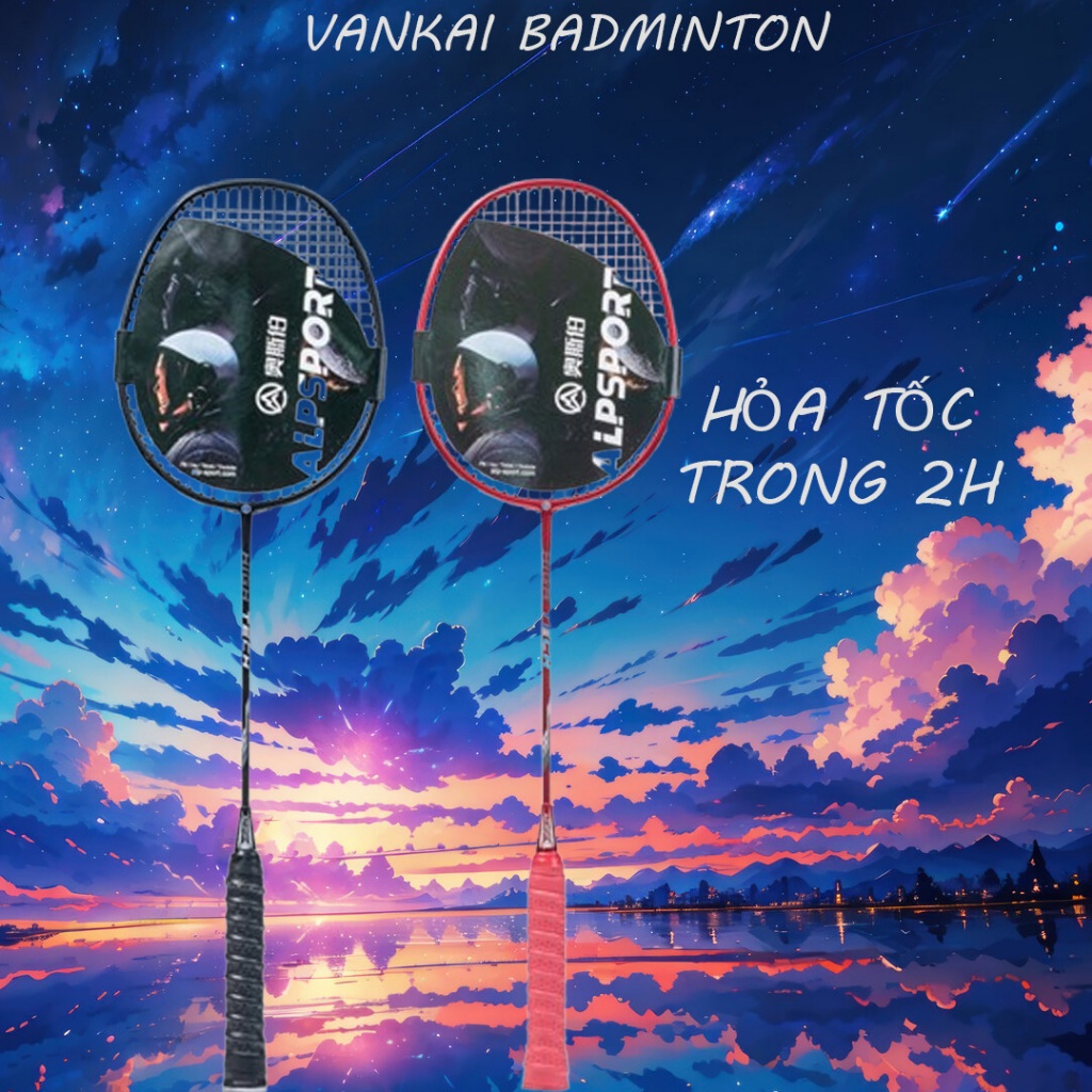 Vợt cầu lông đã đan lưới ALPSport khung carbon 84g 4U/G5 kèm quà tặng giá tốt