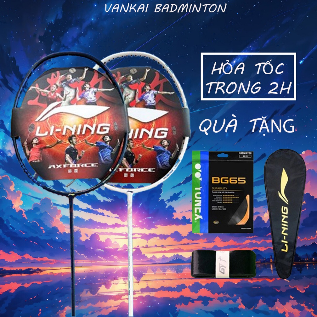Vợt cầu lông Lining Axforce 10 chính hãng 84g 4U/G5 khung carbon filber đan dây theo yêu cầu