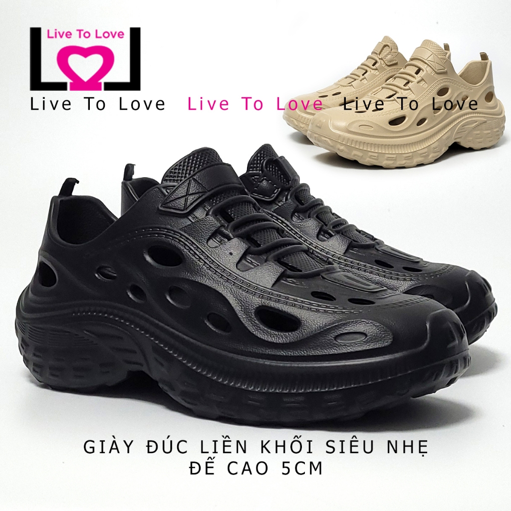 Giày Đi Mưa Nam Đúc Liền Khối Siêu Nhẹ Đế Cao 5cm Hù Kiệt - Hàng Chính Hãng - K3383