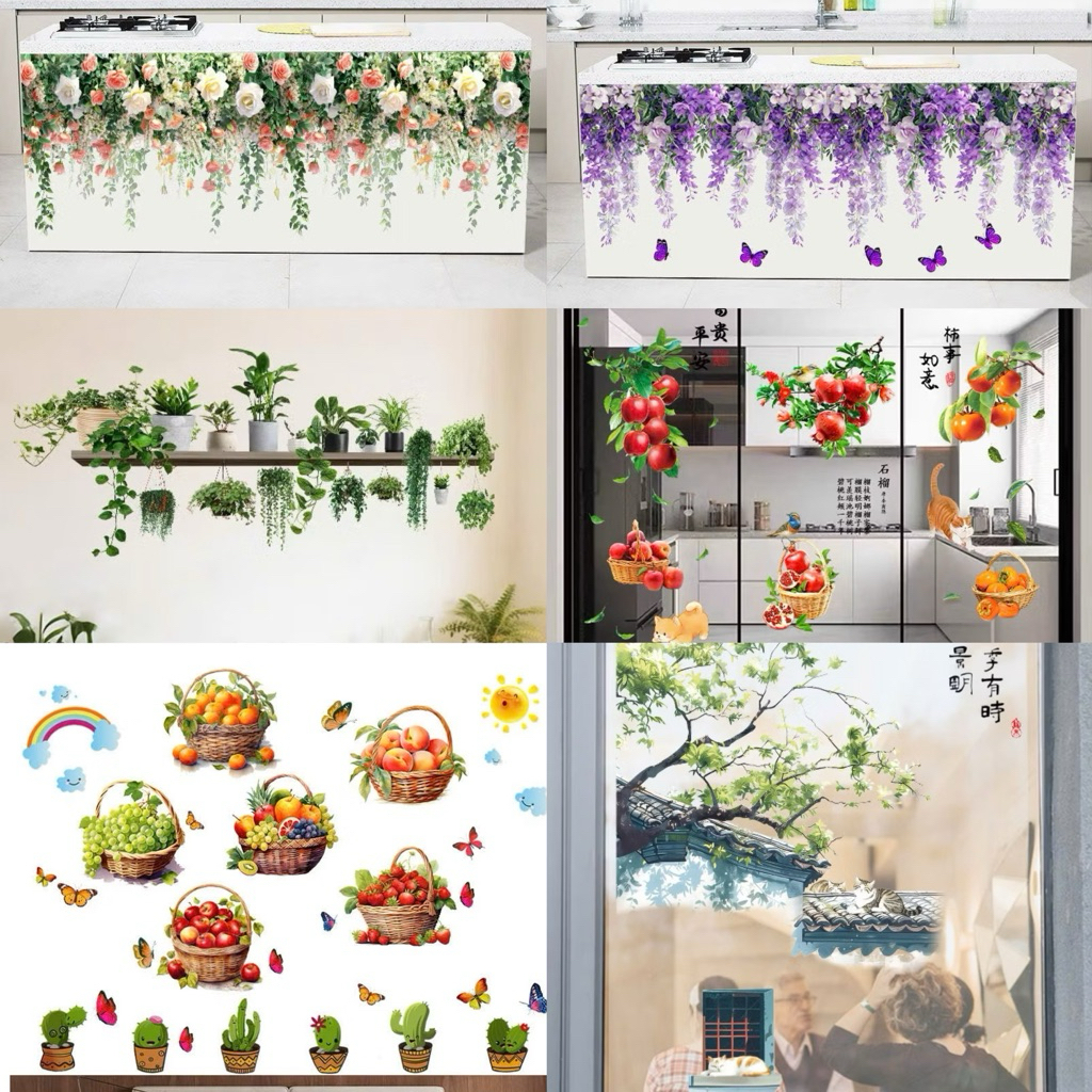 HCM - HÀNG MỚI - DECAL DÁN TƯỜNG PHÒNG KHÁCH, PHÒNG NGỦ, TRÁI CÂY, DÁN HOA QUẢ