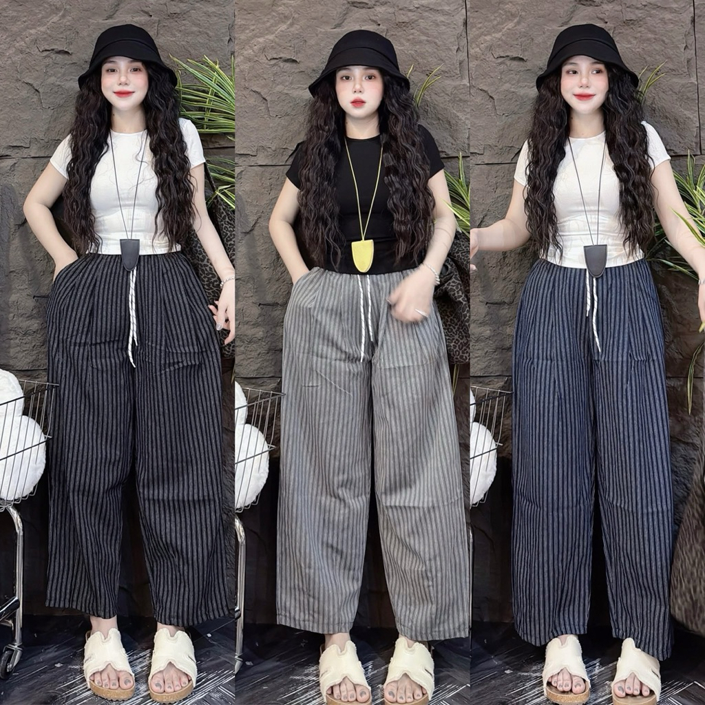 Set Bộ Áo Tăm Trơn Quần Sọc Đủ Màu - HN CLOSET