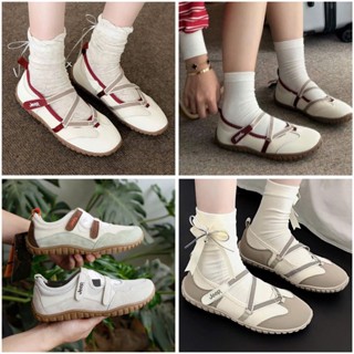  Giày Sục Jeep Mary Jane Dây Chéo Màu Đỏ Màu Xám Giày Búp Bê Jeep Đế Nâu Quai Dán Cho Nữ 2025 