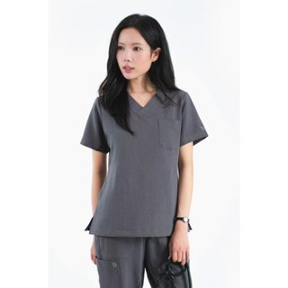 Bộ Scrubs Bác Sĩ Nữ Bloudi Hera Tay Ngắn Cotton Cao Cấp, đồng phục y tế, spa, phòng khám