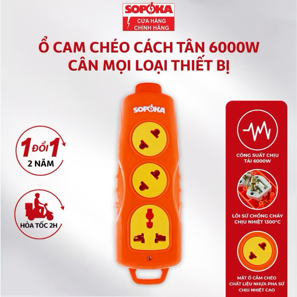 Ổ cắm chéo siêu tải Sopoka ( Mẫu mới)