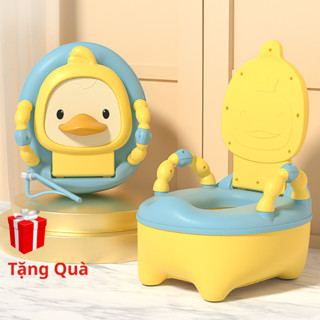 Bô Di Động Cho Bé Bồn Cầu Gấp Gọn Hình Vịt Bé Có Tựa Lưng phù hợp với trẻ em 6 tháng đến 5 tuổi chống trơn trượt