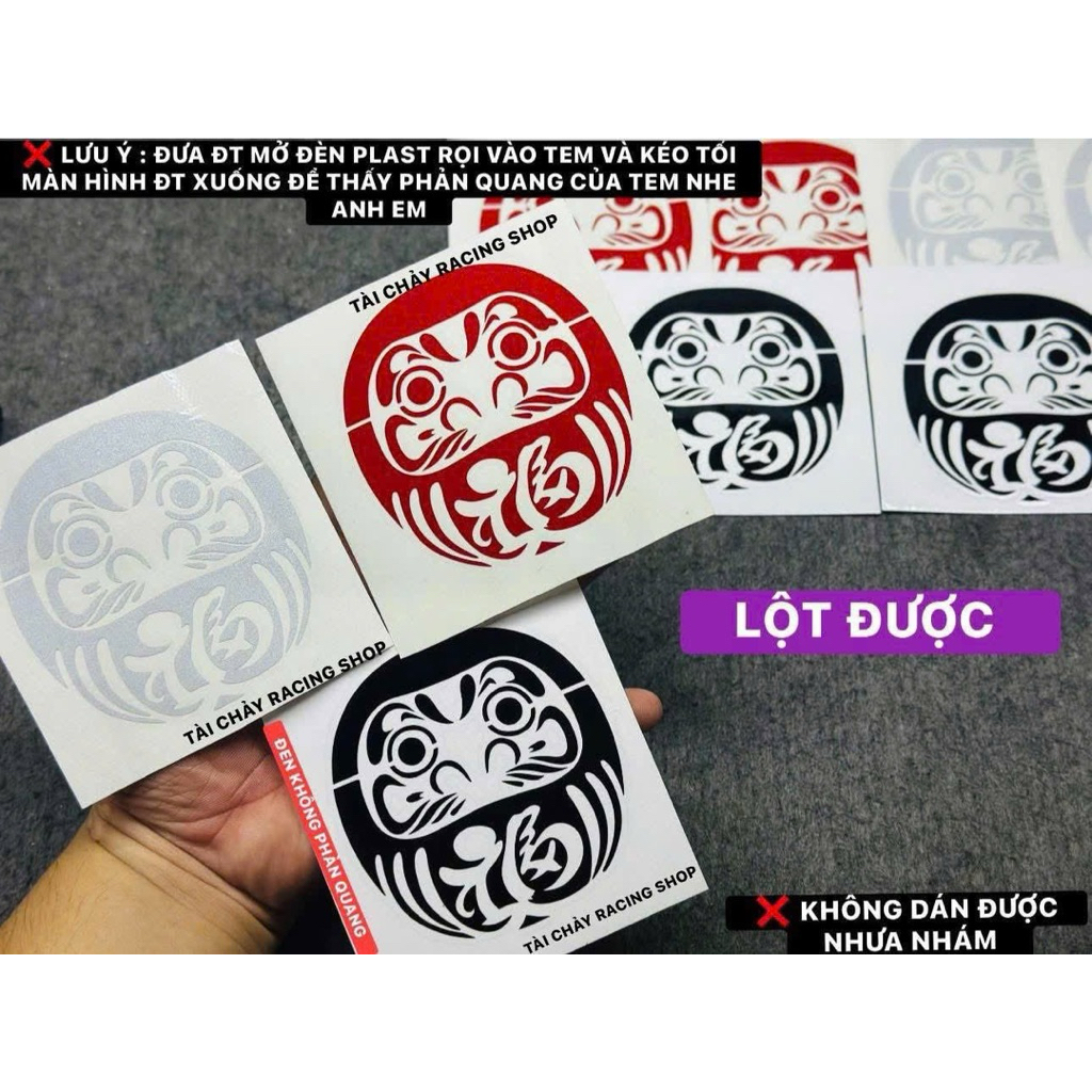 [ 1 MIẾNG ] TEM LẬT ĐẬT PHẢN QUANG ( LỘT ĐƯỢC ) DÁN TRANG TRÍ XE