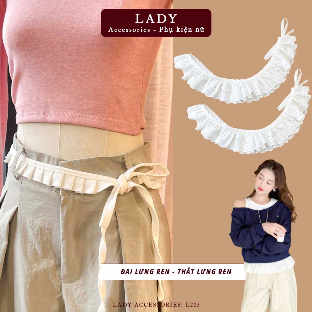 Đai ren thắt eo mềm nhẹ, xinh xắn Lady Accessories thắt lưng nữ thiết kế dây buộc có thể điều chỉnh được
