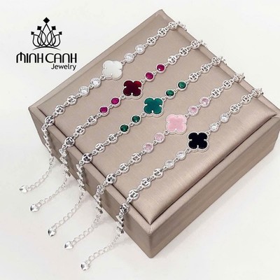 Lắc Tay Bạc Nữ Kim Tiền Cỏ 4 Lá - Minh Canh Jewelry