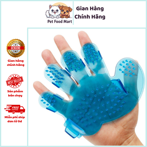 Găng Tay Tắm Bàn Chải Tắm Cho Chó Mèo-Pet Food Mart