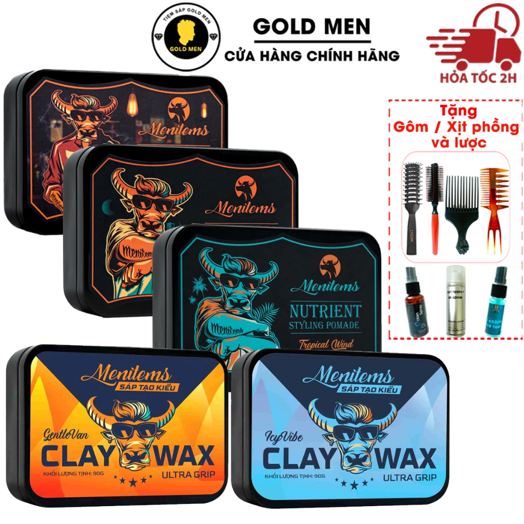 Sáp vuốt tóc Menitems siêu dưỡng Pefect Night, Tropical Wind, Gentle Blue, Ultra Grip