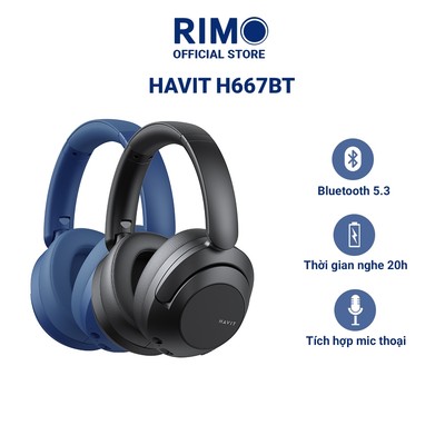 Tai nghe Headphone Havit H667BT Bluetooth 5.3 pin trâu sử dụng 20 tiếng kết nối được 2 thiết bị
