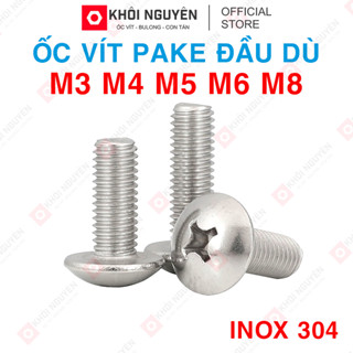 Set 10 Con Ốc Vít Pake Đầu Dù Inox 304 M3 M4 M5 M6 M8, Bu Lông Inox Đầu Dù Pake Inox 304