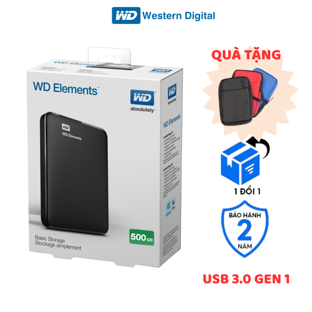 Ổ Cứng Di Động 500GB WD Elements USB 3.0