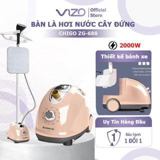 Bàn là hơi nước cây đứng CHIGO ZG-688 có BÁNH XE bàn ủi 10 chế độ là thẳng mọi loại vải chống quá nhiệt BH 18 tháng