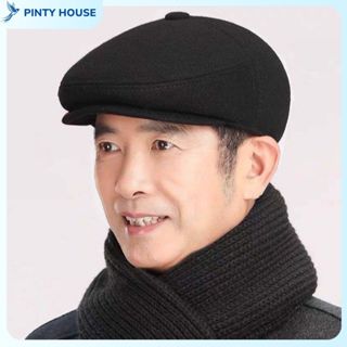 Mũ beret mỏ vịt chất liệu dạ, Nón nồi nam trung niên có tai che giữ ấm mùa đông hàng loại 1, tặng bố và ông